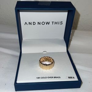18K Gold plated Ribbed Band Ring